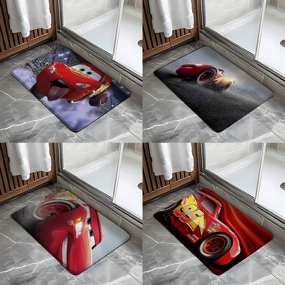 Lighting Mcqueen Decor - พรมกันลื่นลายรถยนต์ L-Lightning M-McQueens พรมปูพื้นห้องน้ำ พรมเช็ดเท้า พรมตกแต่งบ้าน