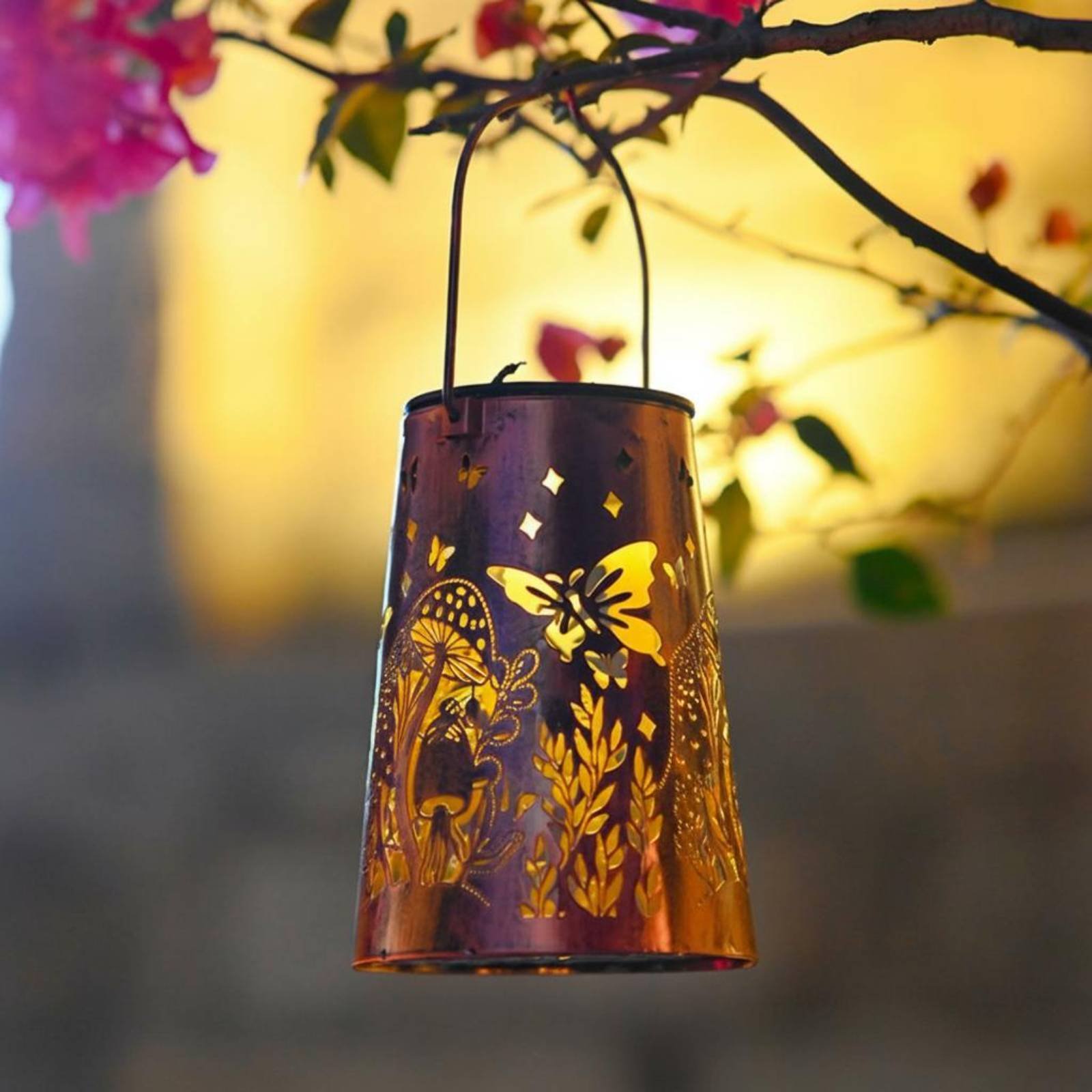 Lighting Design Decor - โคมไฟสวนลายดอกไม้ โคมไฟสวน ระบบเปิด/ปิดอัตโนมัติ โคมไฟแขวนเหล็กดัด โคมไฟกลางแจ้ง ทนทานต่อสภาพอากาศ