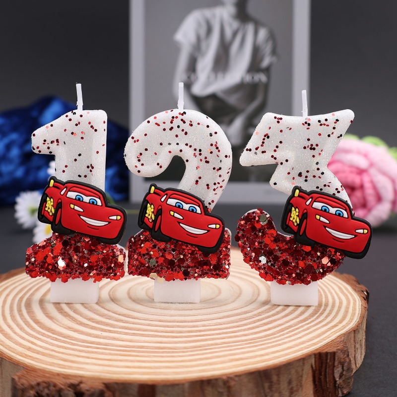 Lighting Mcqueen Decor - การ์ตูน 0-9 ตกแต่งเค้กดิจิตอล ตกแต่งเค้กวันเกิด สำหรับงานปาร์ตี้ส่วนตัว งานปาร์ตี้รับปริญญา
