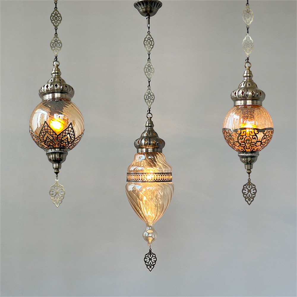 Lighting Decor Store - โคมไฟห้อยเพดานสไตล์เรโทรแบบดูไบ ทำด้วยมือจากแก้ว เหมาะสำหรับห้องรับประทานอาหาร ร้านกาแฟ ห้องนั่งเล่น ตกแต่งบ้านสไตล์คันทรี่ลอฟท์