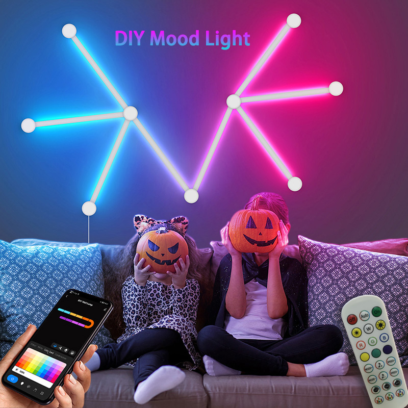 Lighting Decoration In Bedroom - โคมไฟติดผนัง RGB อัจฉริยะ, ไฟ LED เชื่อมต่อแอป