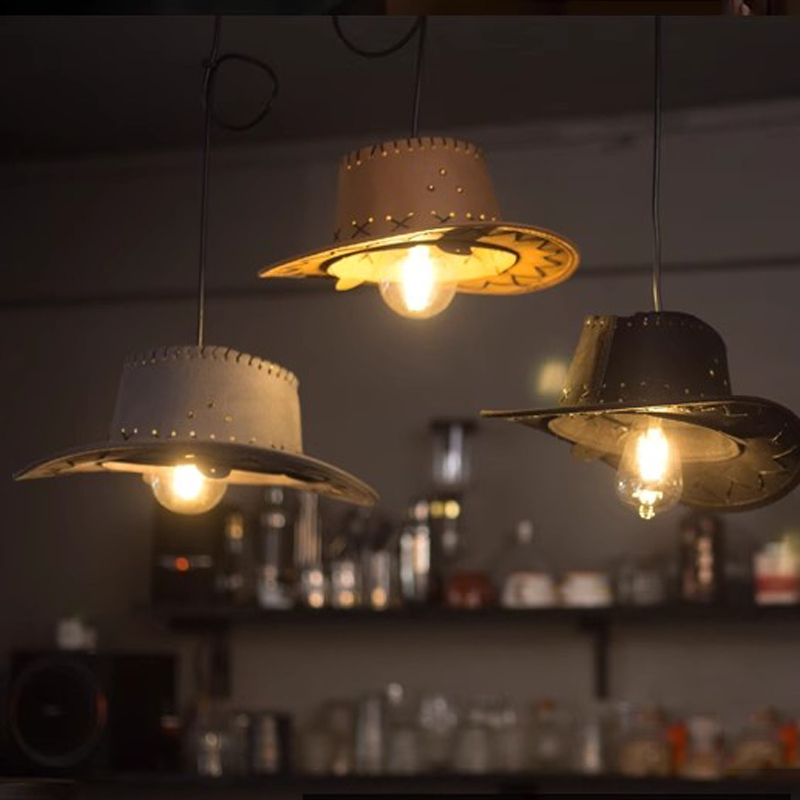 Lighting Decor Store - โคมไฟแขวนรูปหมวกคาวบอยสไตล์ตะวันตก สำหรับร้านอาหาร ร้านกาแฟ ร้านขายเสื้อผ้า บาร์ โฮมสเตย์