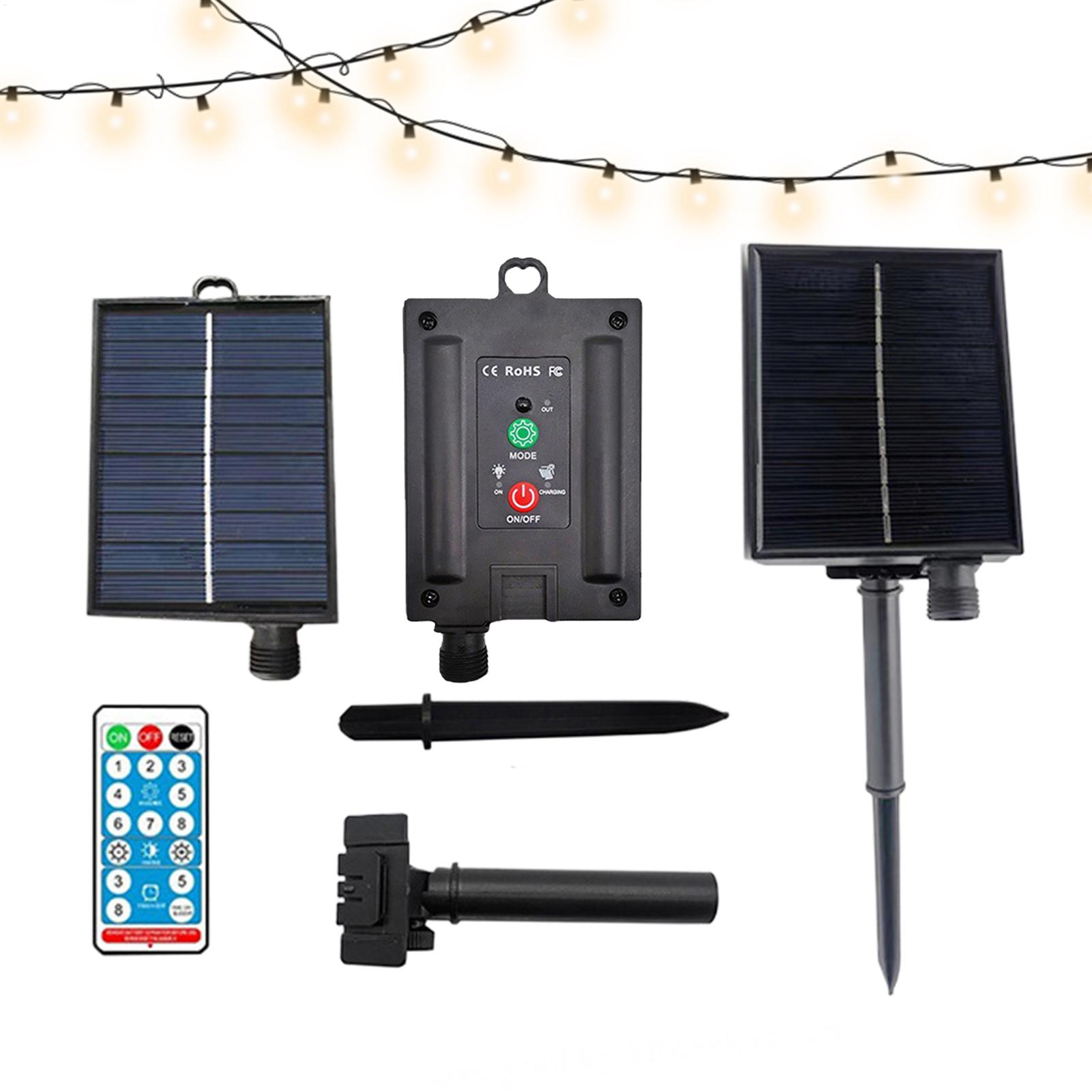 String Light Outdoor - แผงโซลาร์เซลล์แบบพกพา 31V กันน้ำ พร้อมรีโมท ไฟสตริง USB