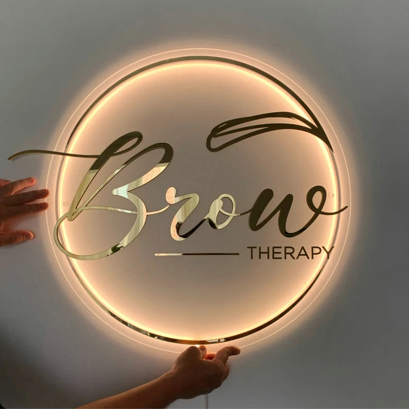 Lighting Decor Company - ที่กำหนดเองโลโก้ธุรกิจ3D ป้ายอะคริลิค Beauty Salon เล็บสตูดิโอ LED