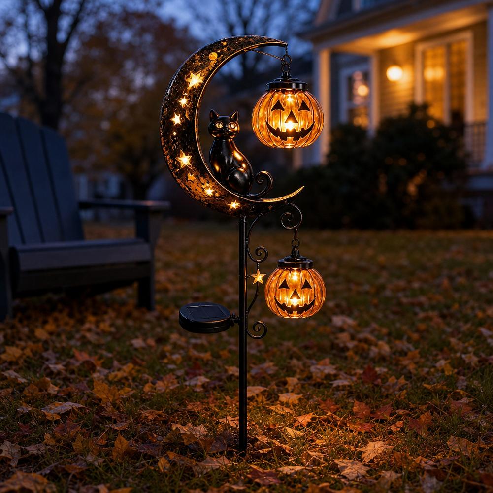 โคมไฟปักดินรูปแมวดำพระจันทร์สำ - Led Moon Lamp บทวิจารณ์และราคา