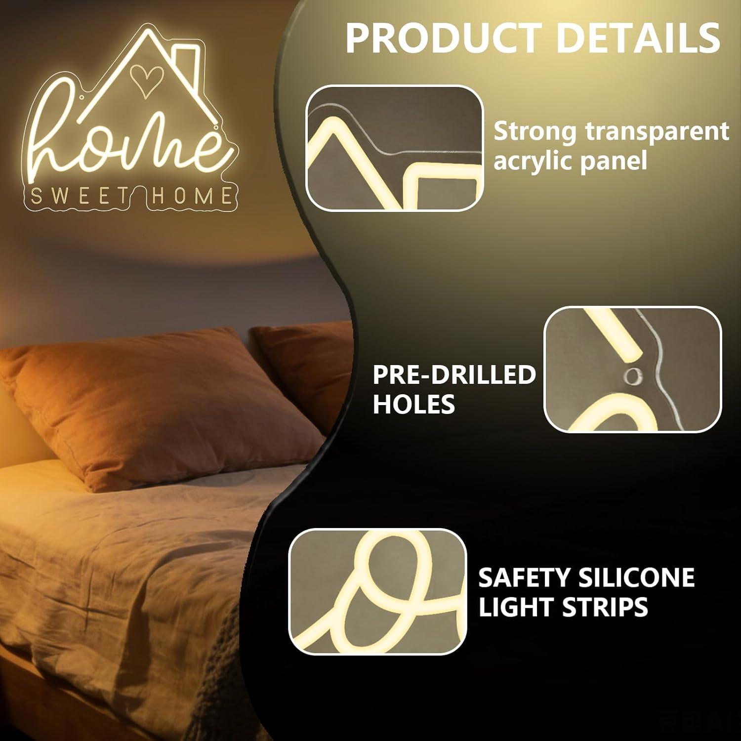 ป้ายไฟนีออน Sweet Home ไฟ LED  - Lighting Decor For Living Room บทวิจารณ์และราคา