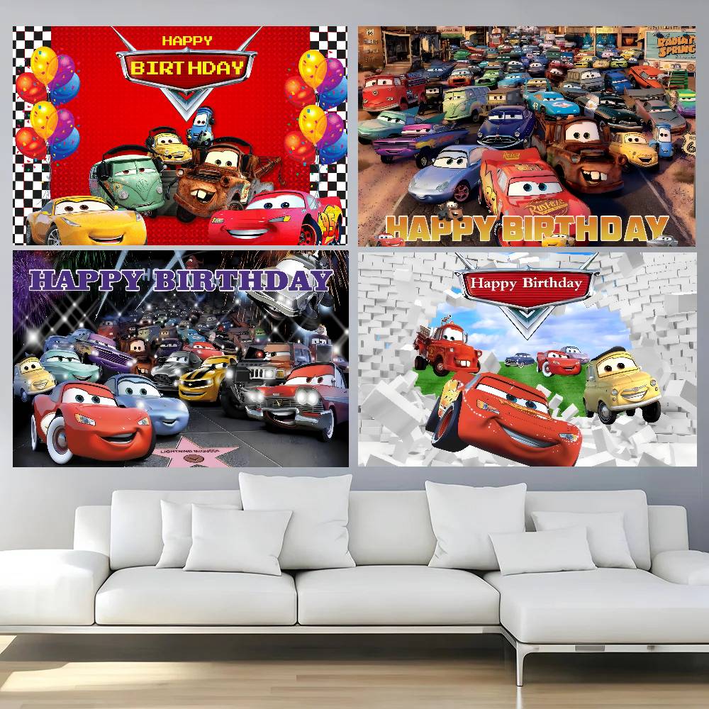 ฉากหลังตกแต่งงานปาร์ตี้ธีมรถยน - Lighting Mcqueen Decor บทวิจารณ์และราคา