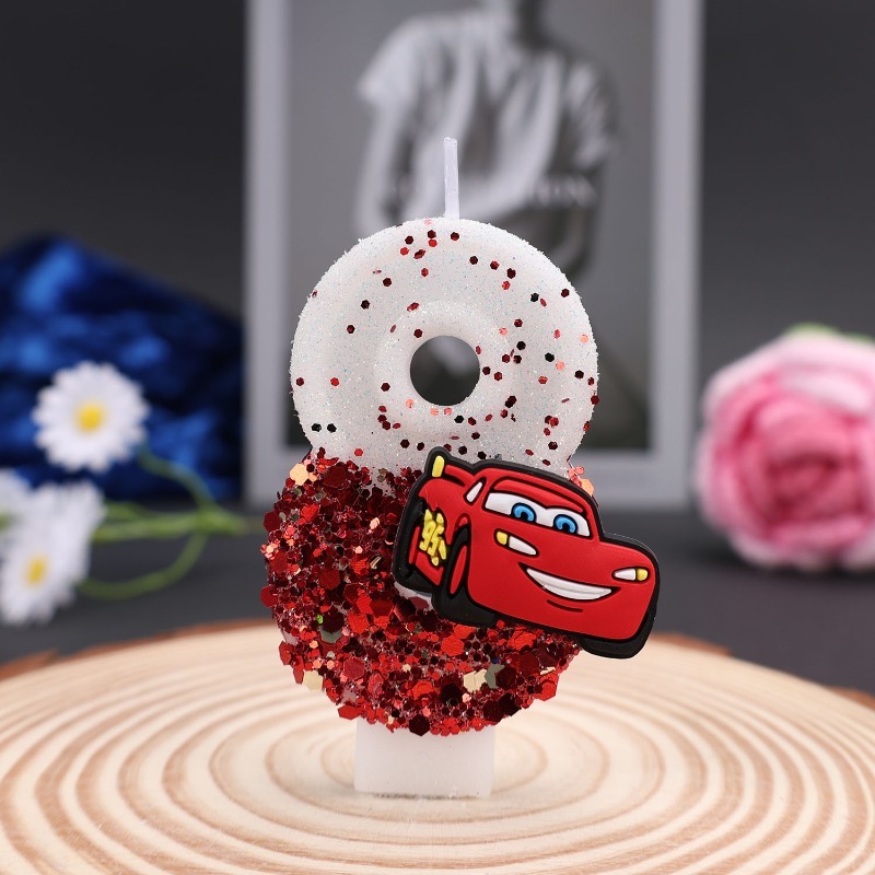 การ์ตูน 0-9 ตกแต่งเค้กดิจิตอล  - Lighting Mcqueen Decor บทวิจารณ์และราคา