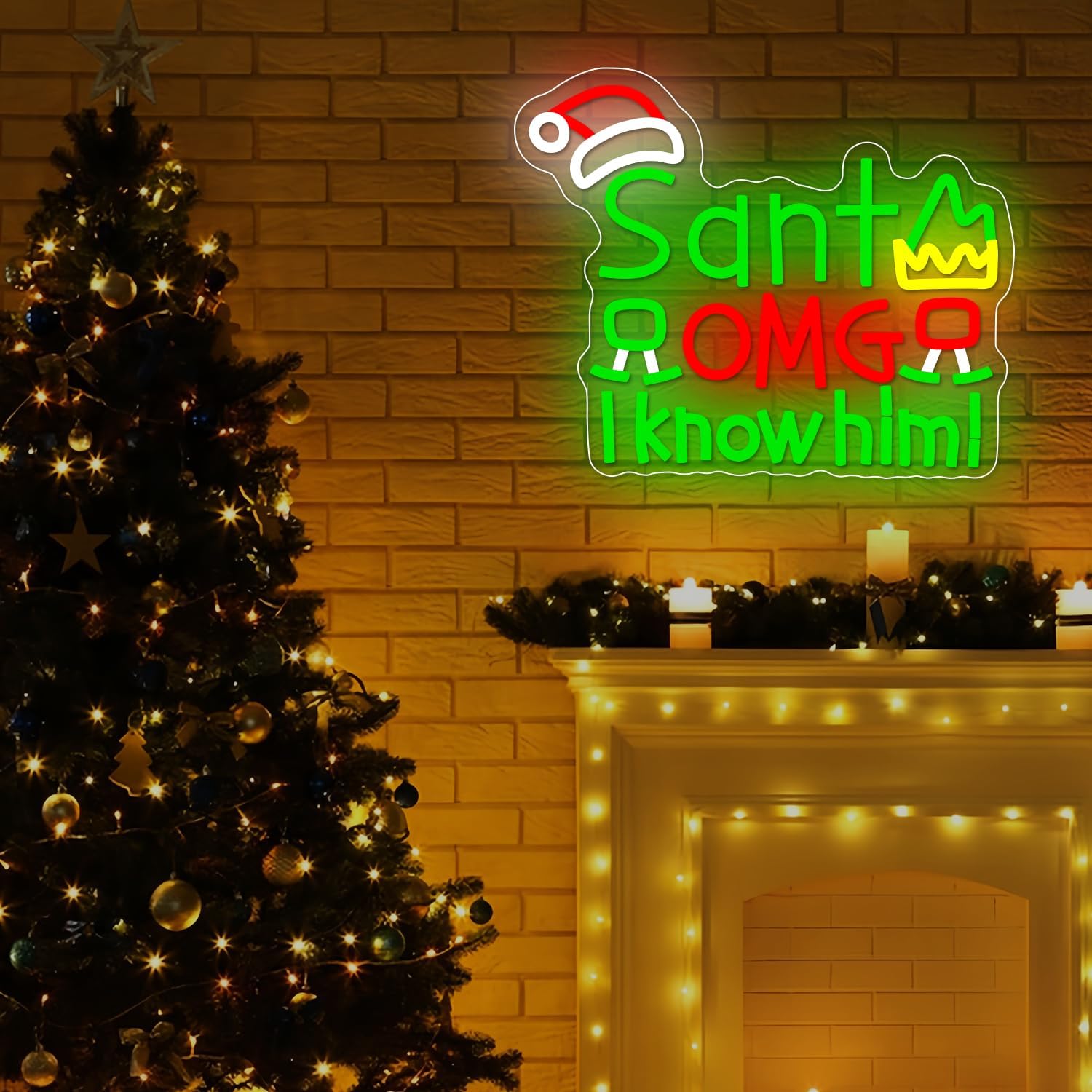 ป้ายไฟนีออน USB Santa OMG I Kn - Santa'S Elves Holiday Lighting & Decor Llc บทวิจารณ์และราคา