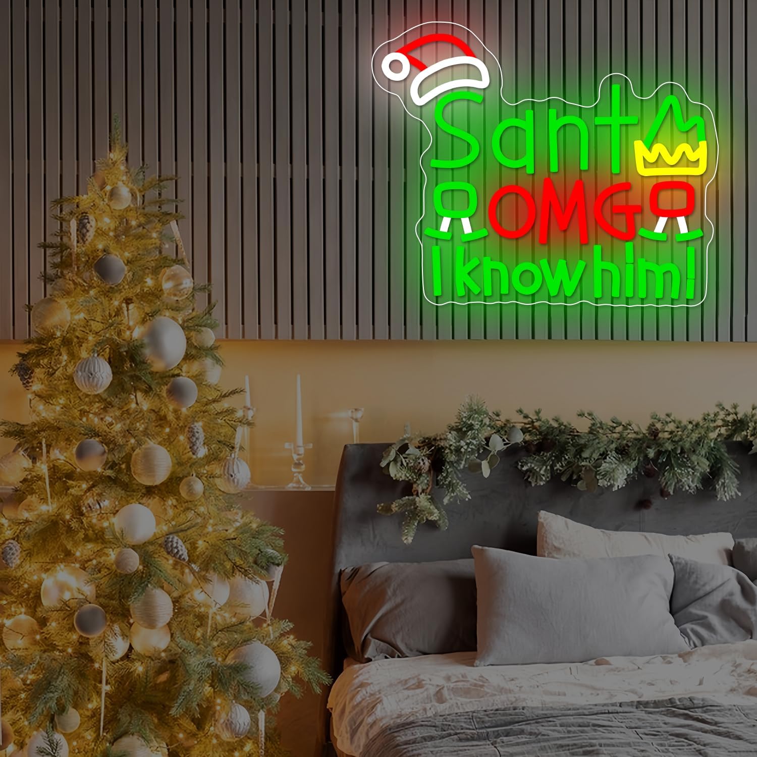 ป้ายไฟนีออน USB Santa OMG I Kn - Santa'S Elves Holiday Lighting & Decor Llc บทวิจารณ์และราคา