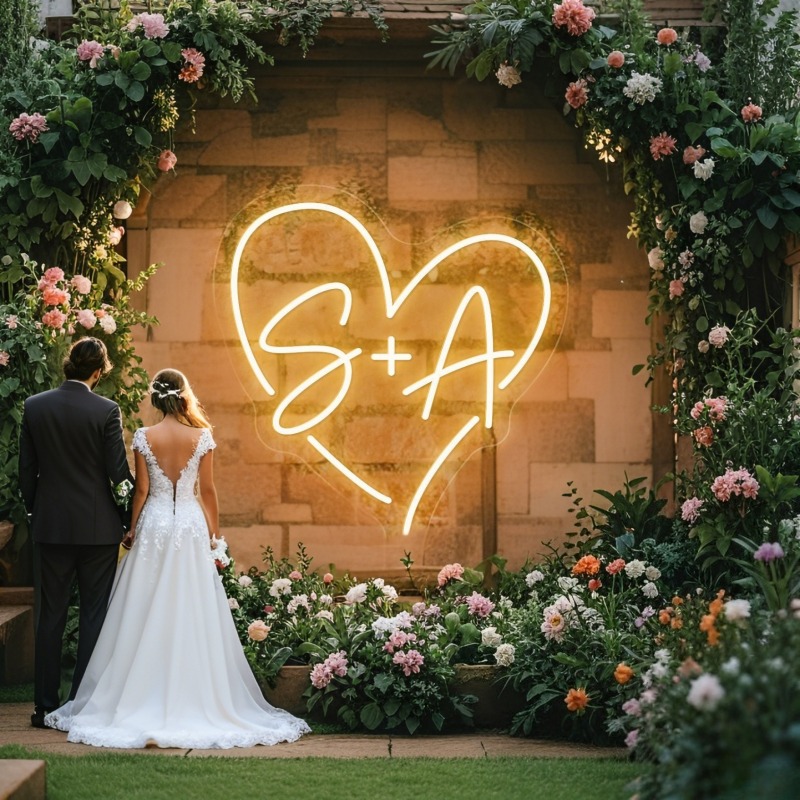 CUSTOM Initials หัวใจ LED Neon - Wedding Lighting And Decor บทวิจารณ์และราคา