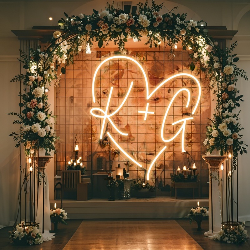 CUSTOM Initials หัวใจ LED Neon - Wedding Lighting And Decor บทวิจารณ์และราคา