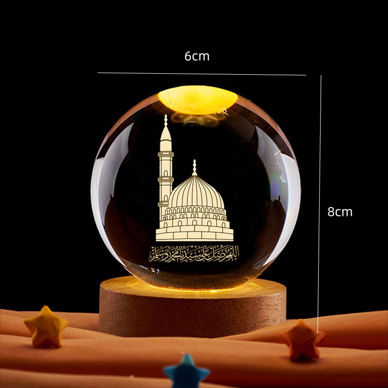 ของตกแต่งรอมฎอน ลูกบอลคริสตัล  - Led Moon Lamp บทวิจารณ์และราคา