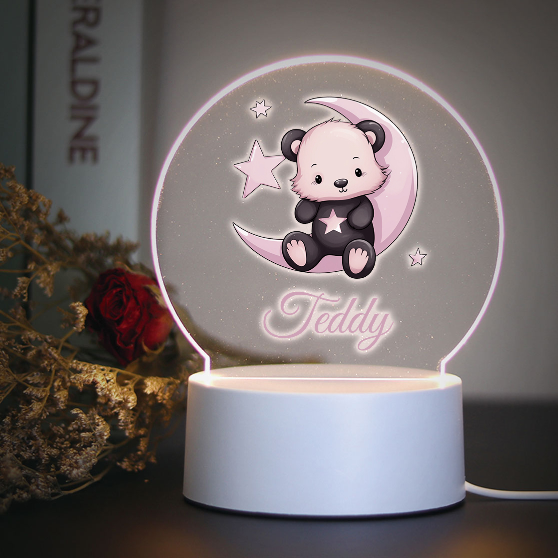 โคมไฟตั้งโต๊ะรูปหมีดวงจันทร์แบ - Led Moon Lamp บทวิจารณ์และราคา