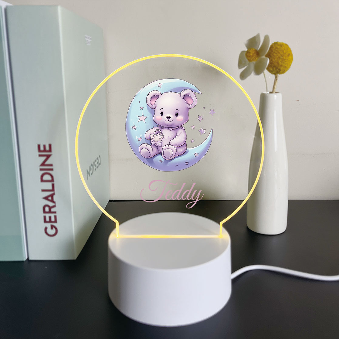 โคมไฟตั้งโต๊ะรูปหมีดวงจันทร์แบ - Led Moon Lamp บทวิจารณ์และราคา