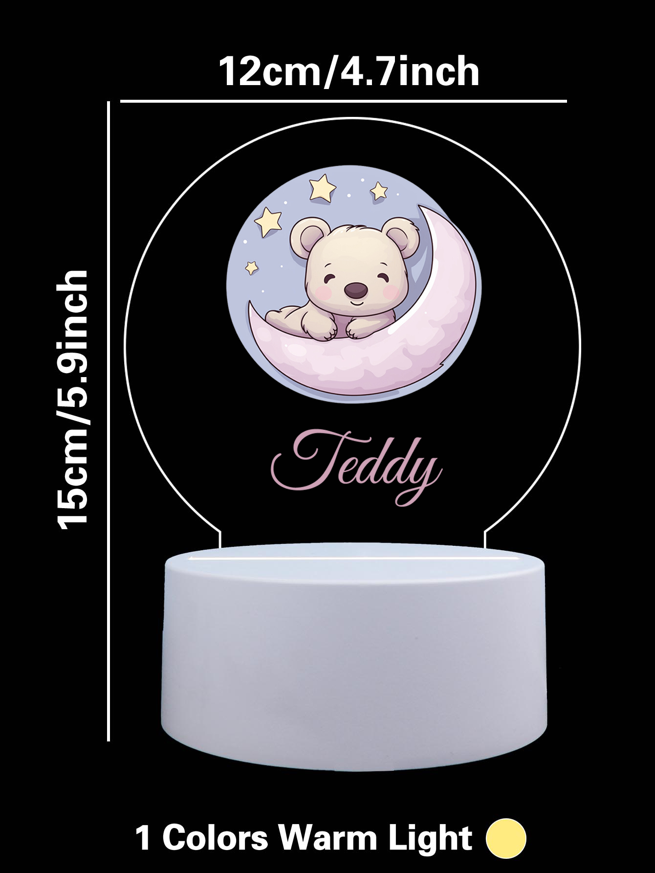 โคมไฟตั้งโต๊ะรูปหมีดวงจันทร์แบ - Led Moon Lamp บทวิจารณ์และราคา