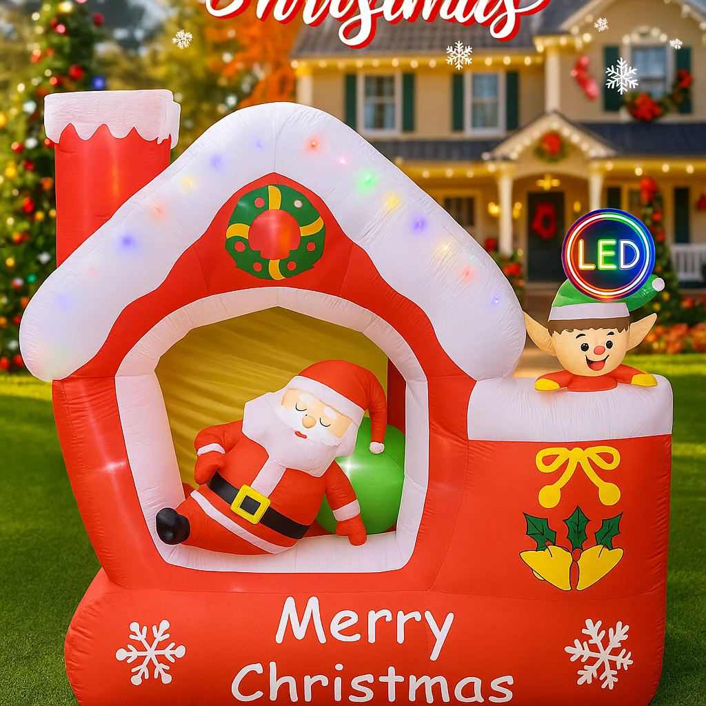 ตุ๊กตาซานตาคลอสเป่าลมขนาดยักษ์ - Santa'S Elves Holiday Lighting & Decor Llc บทวิจารณ์และราคา