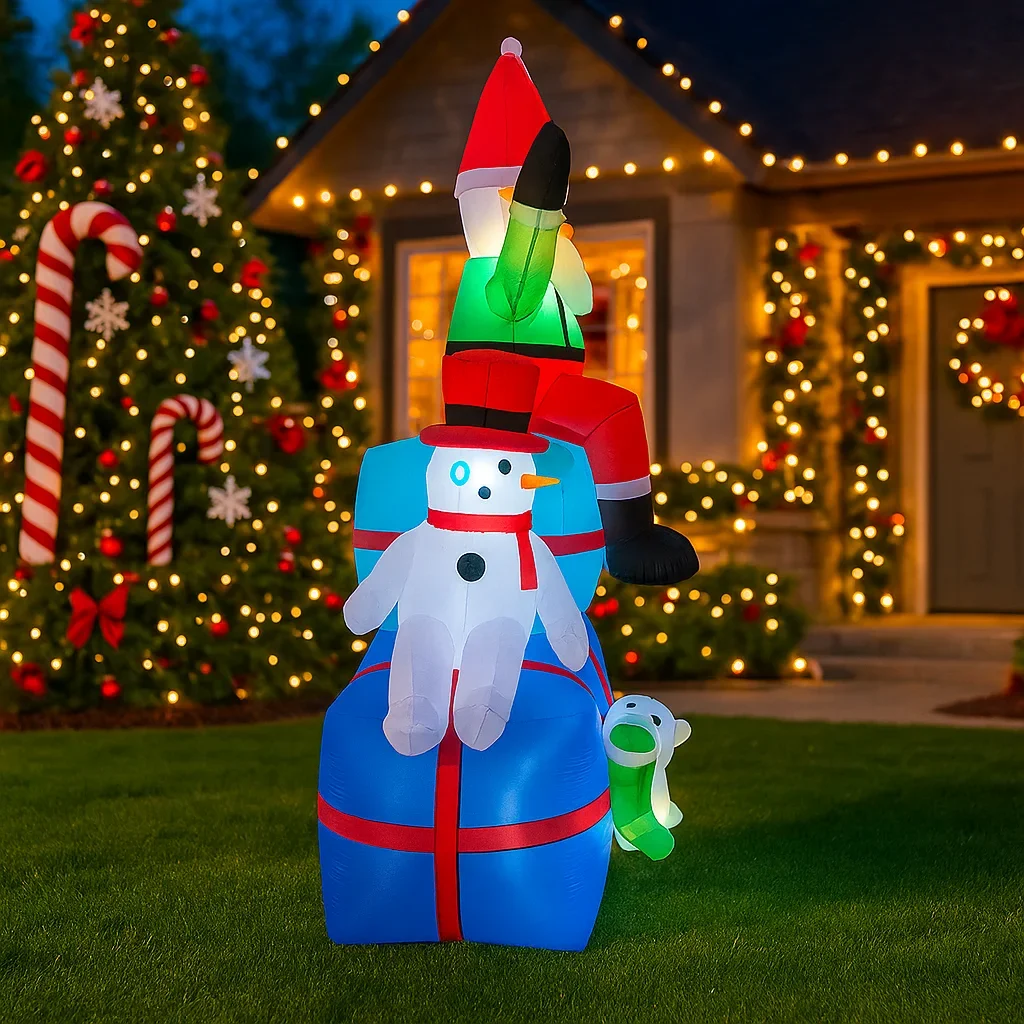 โมเดลเป่าลมรูปซานต้า มนุษย์หิม - Santa'S Elves Holiday Lighting & Decor Llc บทวิจารณ์และราคา